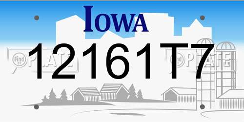 12161T7 Iowa License Plate