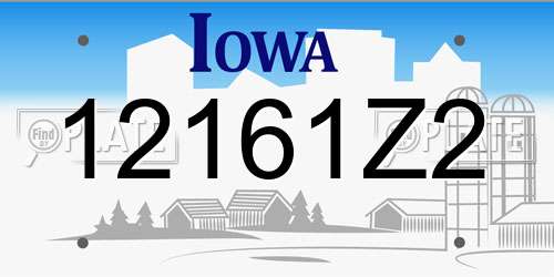 12161Z2 Iowa License Plate
