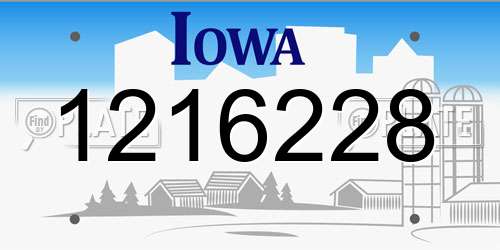 1216228 Iowa License Plate