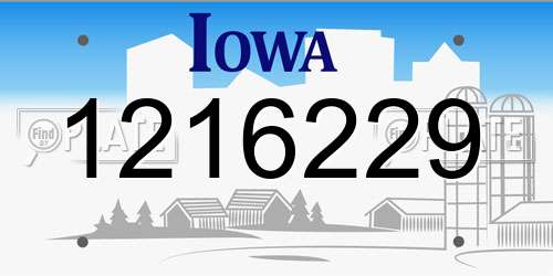 1216229 Iowa License Plate