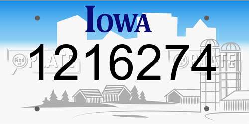 1216274 Iowa License Plate