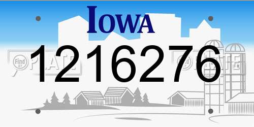 1216276 Iowa License Plate