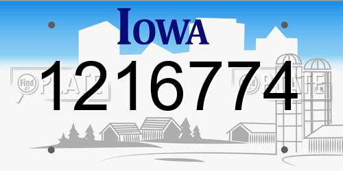 1216774 Iowa License Plate