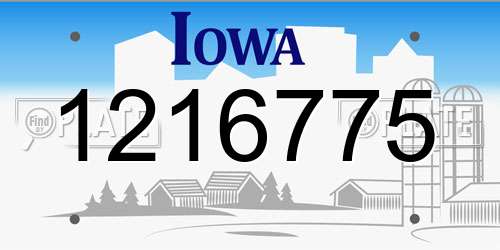 1216775 Iowa License Plate