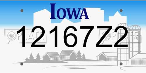 12167Z2 Iowa License Plate