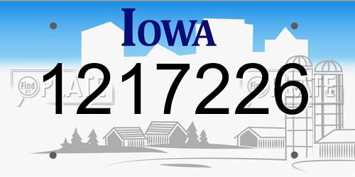 1217226 Iowa License Plate