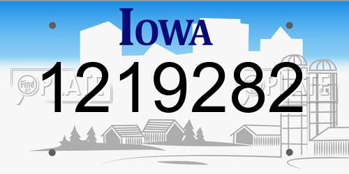 1219282 Iowa License Plate