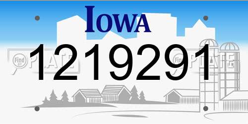 1219291 Iowa License Plate