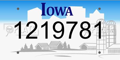 1219781 Iowa License Plate