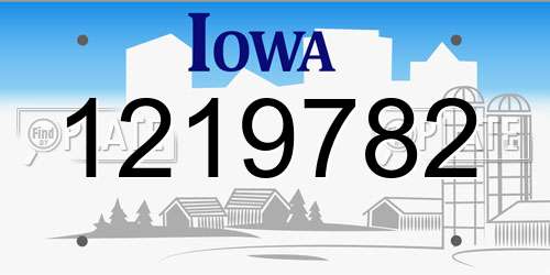 1219782 Iowa License Plate