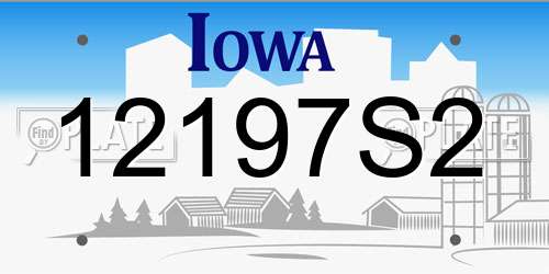 12197S2 Iowa License Plate
