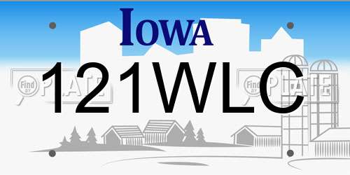 121WLC Iowa License Plate