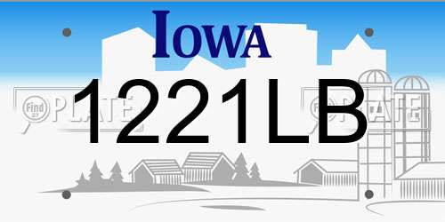 1221LB Iowa License Plate