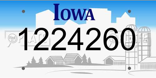 1224260 Iowa License Plate