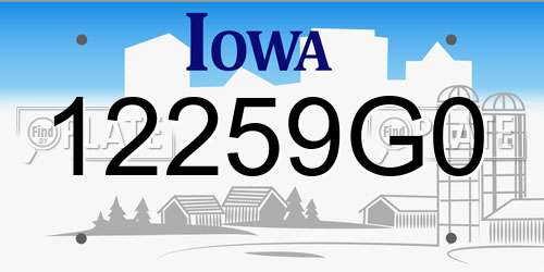 12259G0 Iowa License Plate