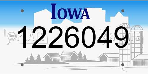 1226049 Iowa License Plate