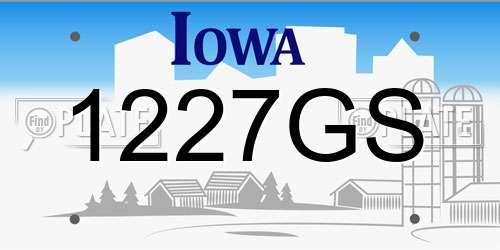 1227GS Iowa License Plate