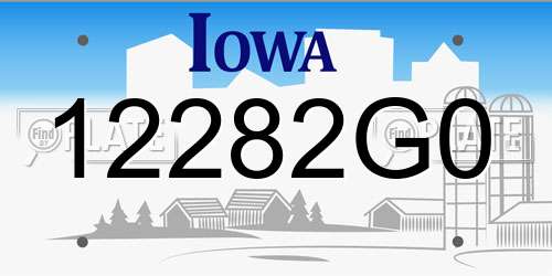12282G0 Iowa License Plate