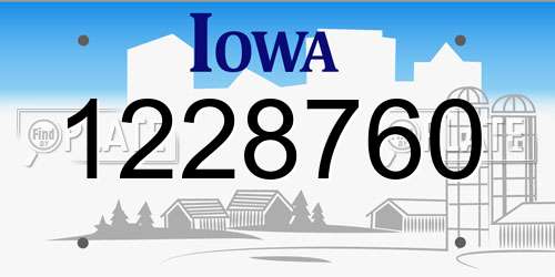 1228760 Iowa License Plate