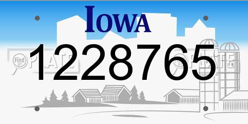 1228765 Iowa License Plate