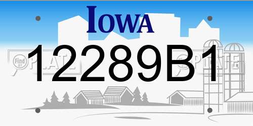 12289B1 Iowa License Plate