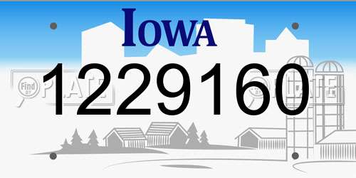 1229160 Iowa License Plate