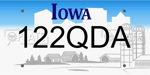 122QDA Iowa License Plate