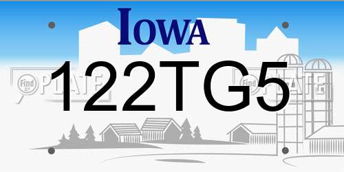 122TG5 Iowa License Plate
