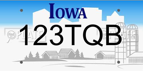 123TQB Iowa License Plate