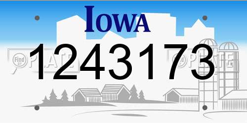 1243173 Iowa License Plate