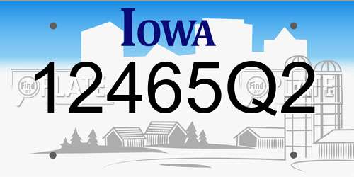 12465Q2 Iowa License Plate