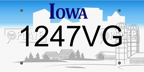 1247VG Iowa License Plate