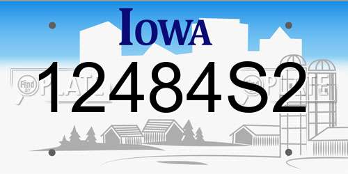 12484S2 Iowa License Plate