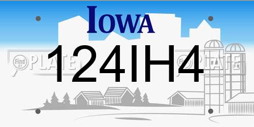 124IH4 Iowa License Plate