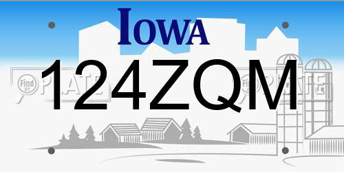 124ZQM Iowa License Plate