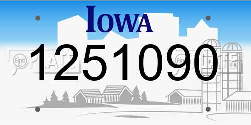 1251090 Iowa License Plate
