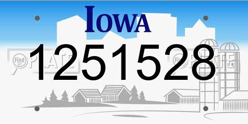 1251528 Iowa License Plate