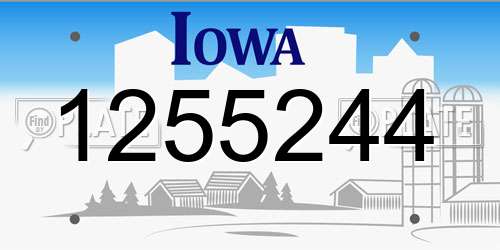 1255244 Iowa License Plate