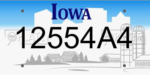 12554A4 Iowa License Plate