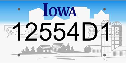 12554D1 Iowa License Plate
