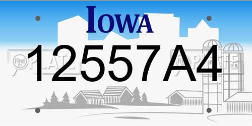 12557A4 Iowa License Plate