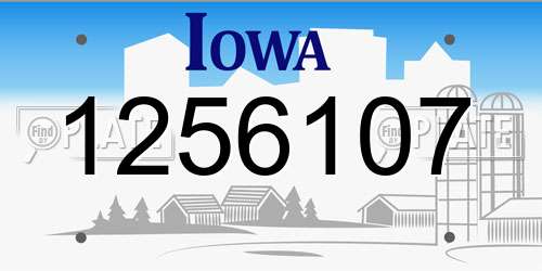 1256107 Iowa License Plate