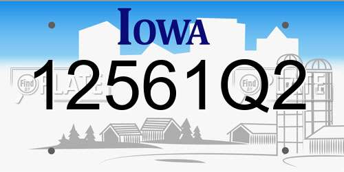 12561Q2 Iowa License Plate