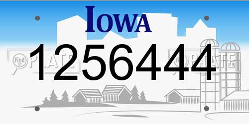 1256444 Iowa License Plate