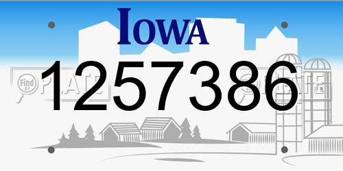 1257386 Iowa License Plate