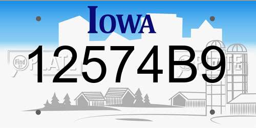 12574B9 Iowa License Plate