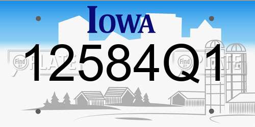 12584Q1 Iowa License Plate