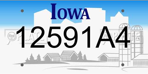 12591A4 Iowa License Plate
