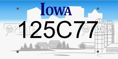 125C77 Iowa License Plate
