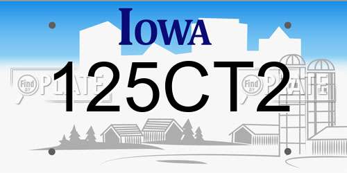125CT2 Iowa License Plate